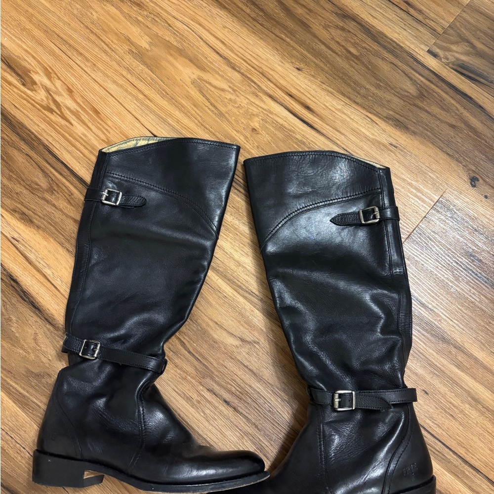 Black Leather Riding Boots